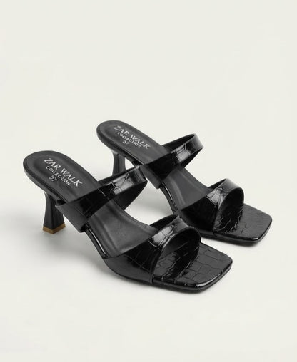 Women’s Croc-Textured Block Heel Sandals