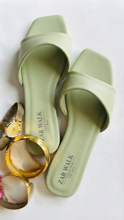Square-Toe Flat Slide Sandals – 5 Colours