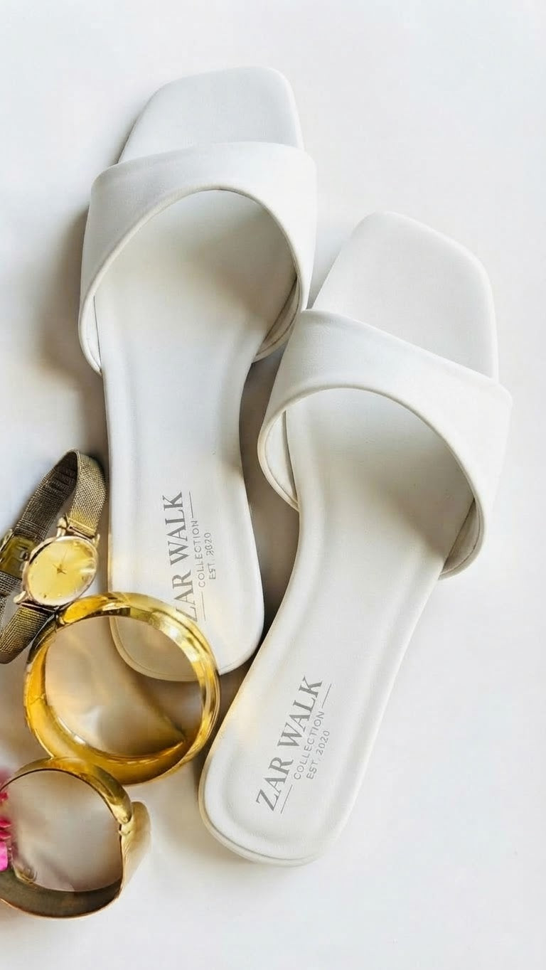 Square-Toe Flat Slide Sandals – 5 Colours