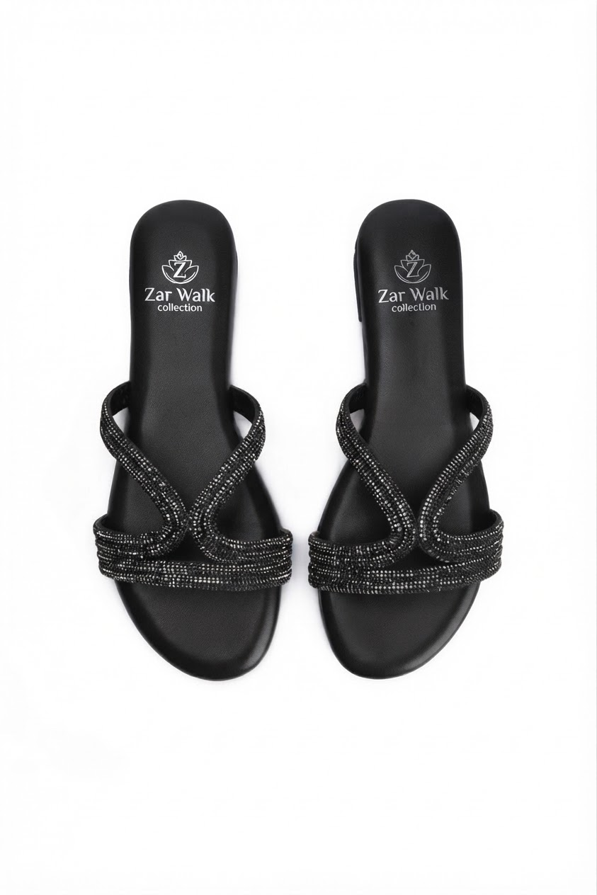 Black embellished sandals